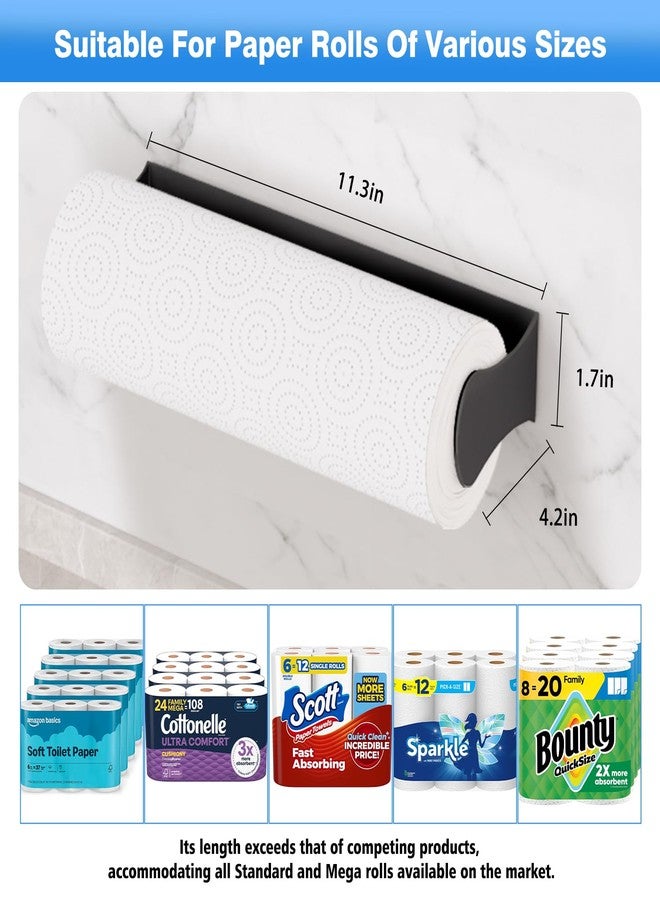 Smipam Paper Towel Holder Under Cabinet, Black, Adhesive & Wall Mount, Under Counter Paper Towel Rack for Kitchen and Bathroom, Home and Kitchen Decor - Image 4